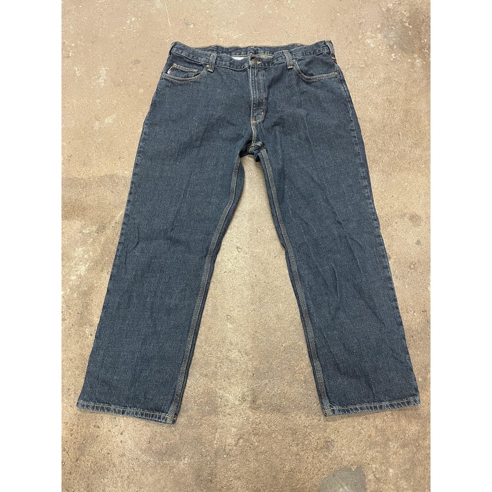 Carhartt Jeans Mens 40x32 Blue Relaxed Fit Straight Leg Denim Workwear Zip Fly